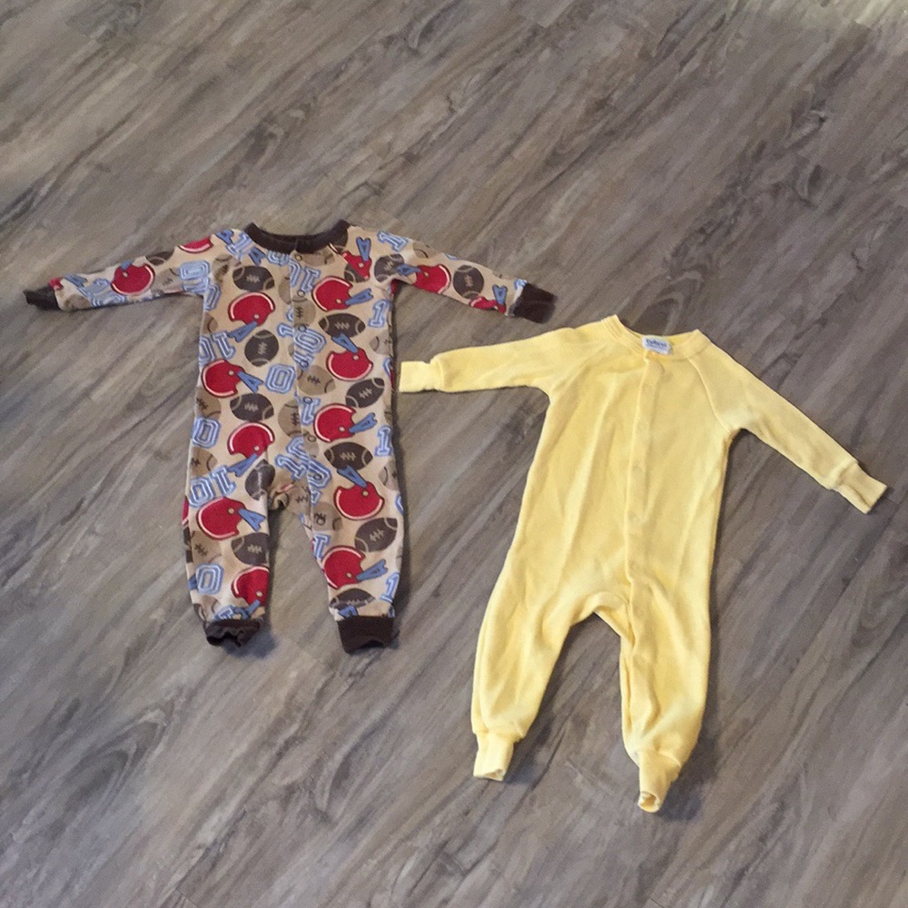 18MO. Waffle Knit footless rompers/jumpers